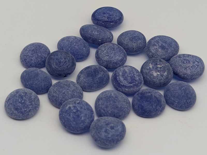 Glasnuggets blau opak gefrostet matt 15-17 mm/1 kg